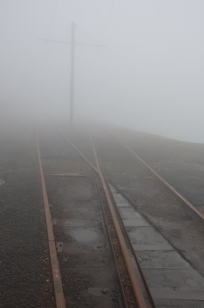 Isle of Man, Snaefell – disappearing rails, May 2014 (Isle of Man)