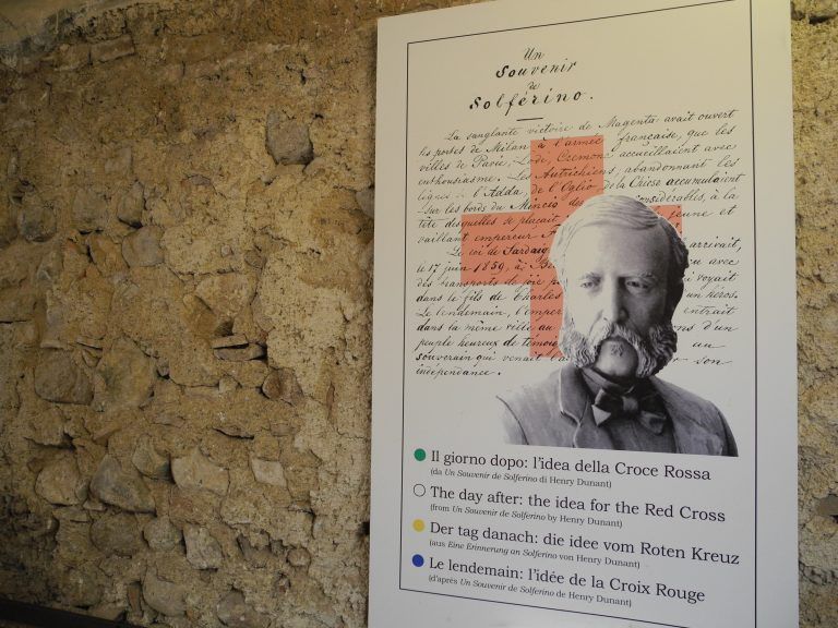 Solferino, Rocca – Red Cross panel the Rocca, Oct.2017 (Lombardia)