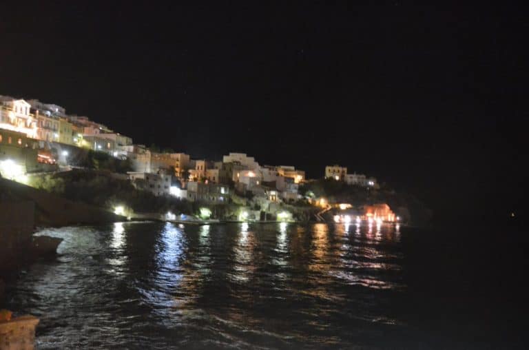 Greece, Syros, Ermoupoli – night view, Sept.2013 (Syros)