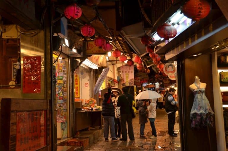 Taiwan, Jiufen – strada, dicembre 2012