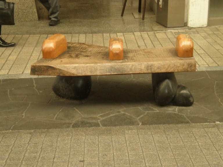 Japan, Takamatsu – bench, Apr. 2013