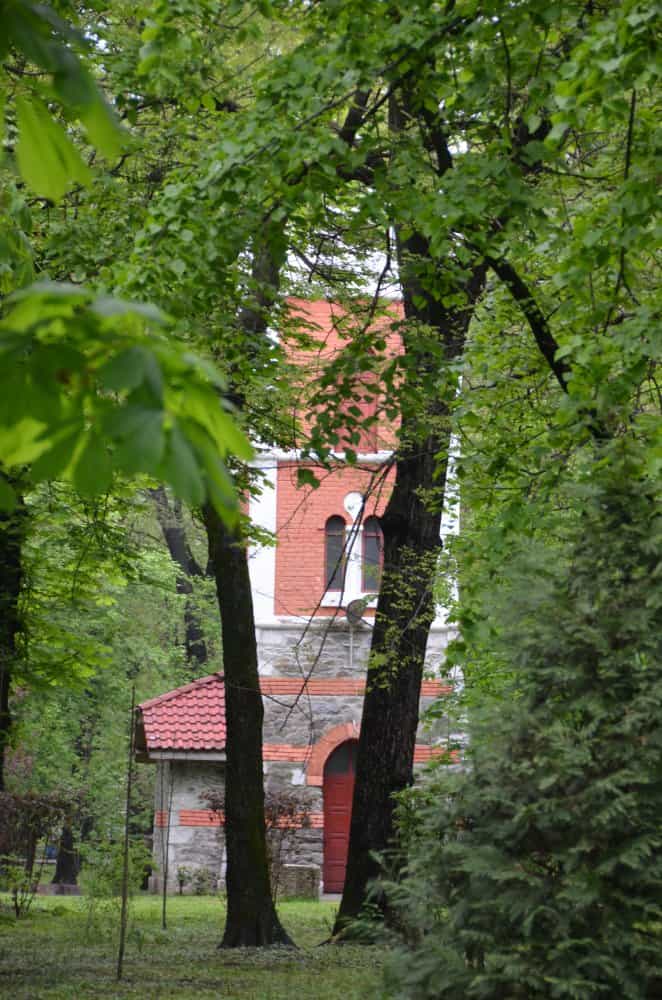 Romania, Taugu Jiu – house behind trees, Apr. 2014 (Târgu Jiu)