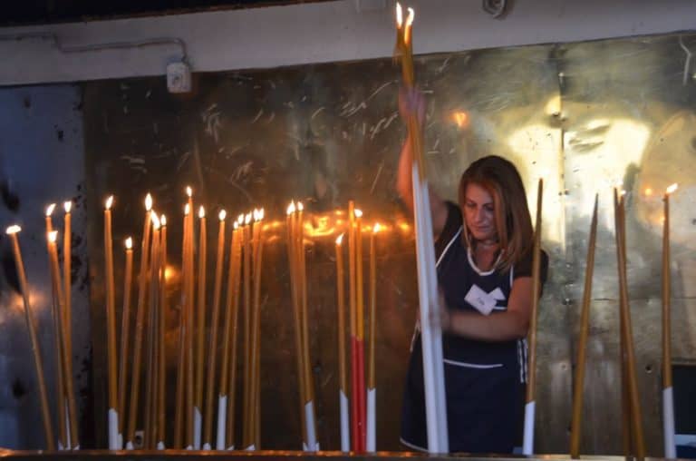Greece, Tinos – candles, Sept.2013
