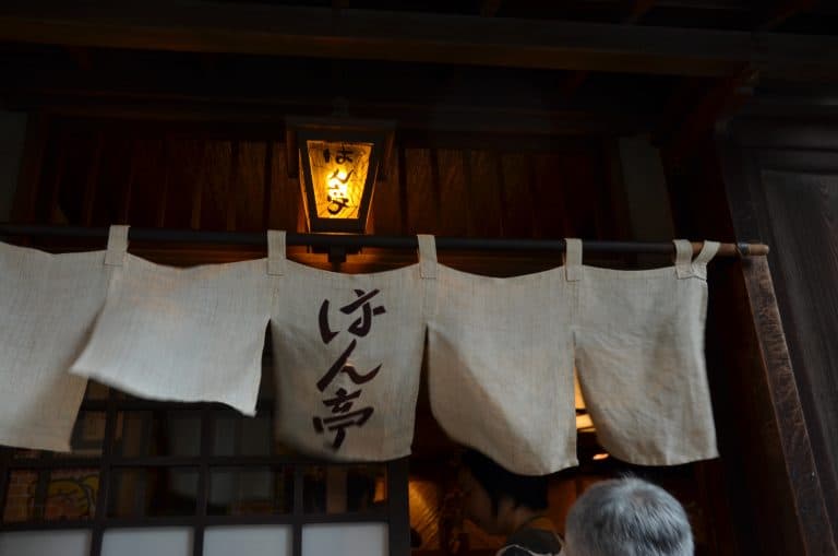 deep fried skewers in a historical building