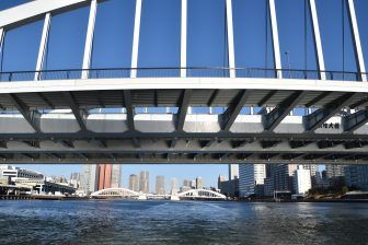 Tokyo, on the river – metal of bridge, Dec.2017