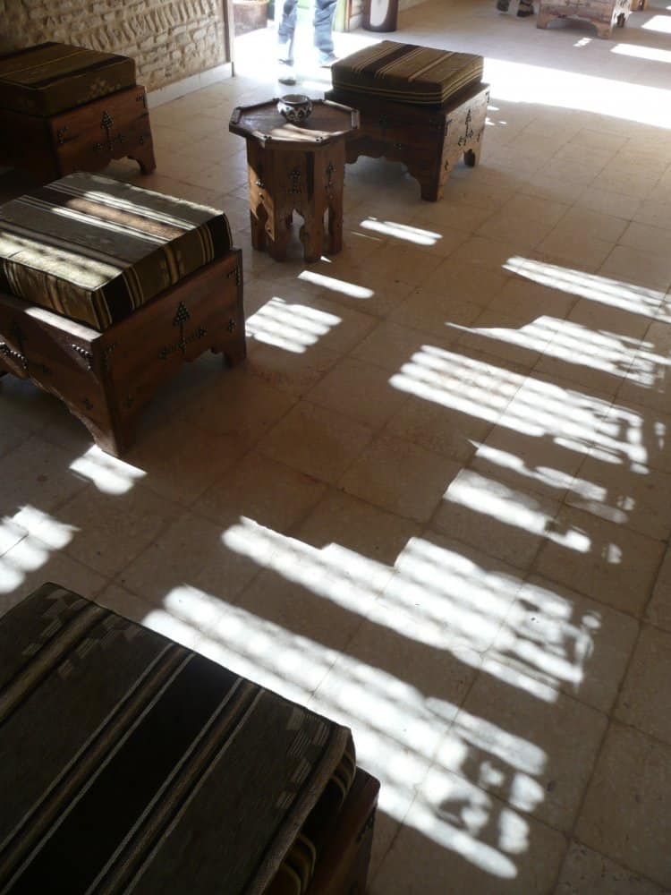 Tunisia, Tozeur – stools and shadow, Dec.2008 (Tozeur)