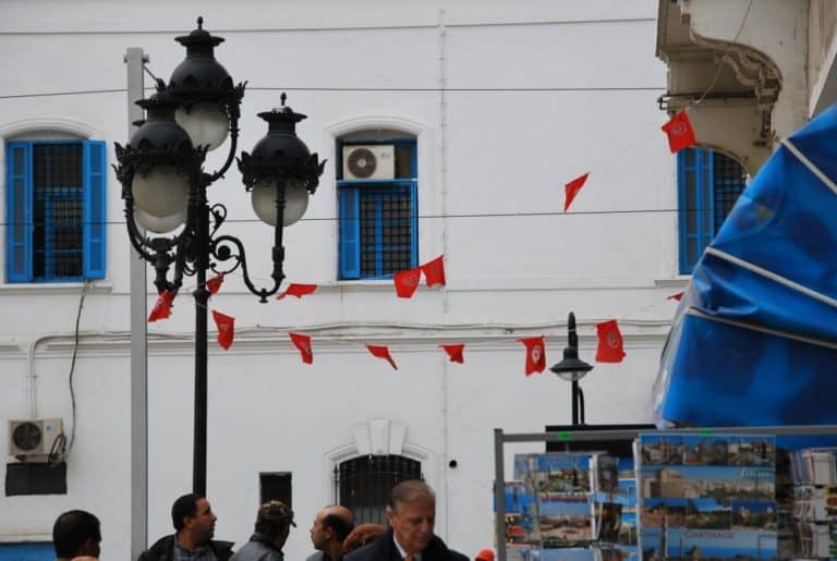 Tunisia, Tunis – flags, Dec.2008 (Túnez)
