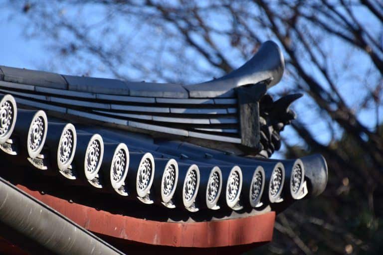 東京、上野－お寺の屋根 2018年1月 (東京)