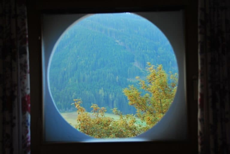 Italy, Valle di Casies – from inside the room, Oct.2014 (South Tyrol)