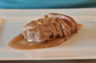 the pork dish of Ristorante le Risaie, the restaurant in Vicelli