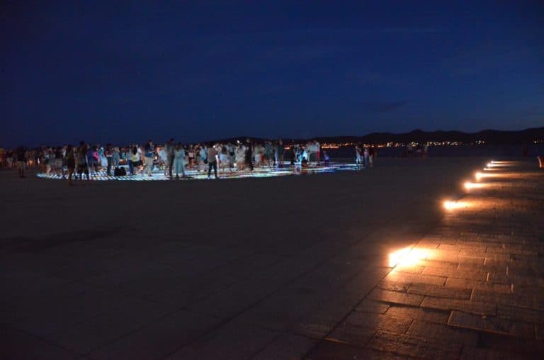 Croatia, Zadar – lights at night, July 2014 (Zadar)