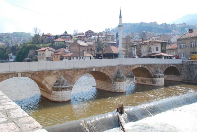 Sarajevo – view with bridge, April 2009 (Sarajevo)