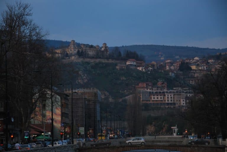 Sarajevo – view in the eveing, April 2009 (Sarajevo)