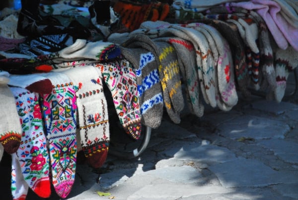Bulgaria, Bansko – knitted socks, 2011