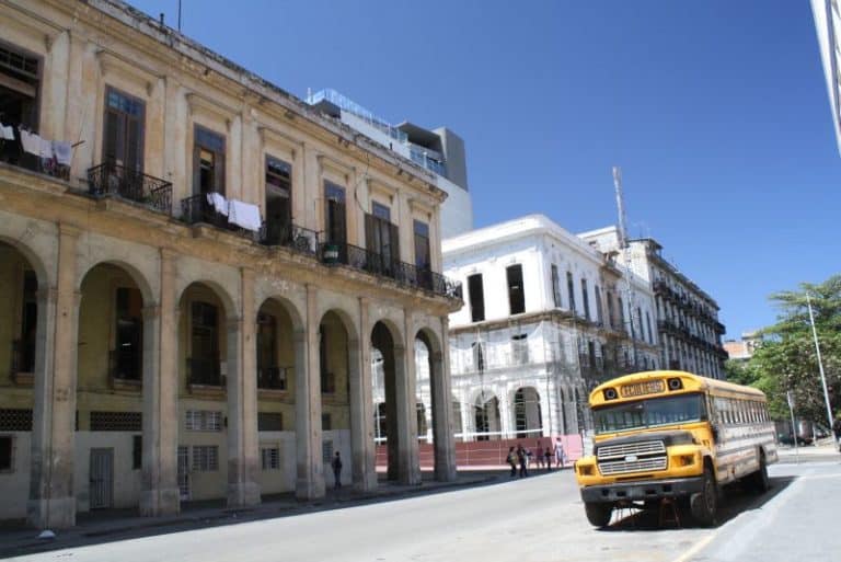 Cuba, Havana – yellow bus, 2010