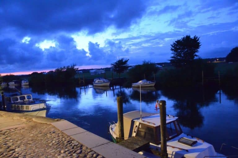 Denmark, Ribe – river in the evening, July2012 (Ribe)