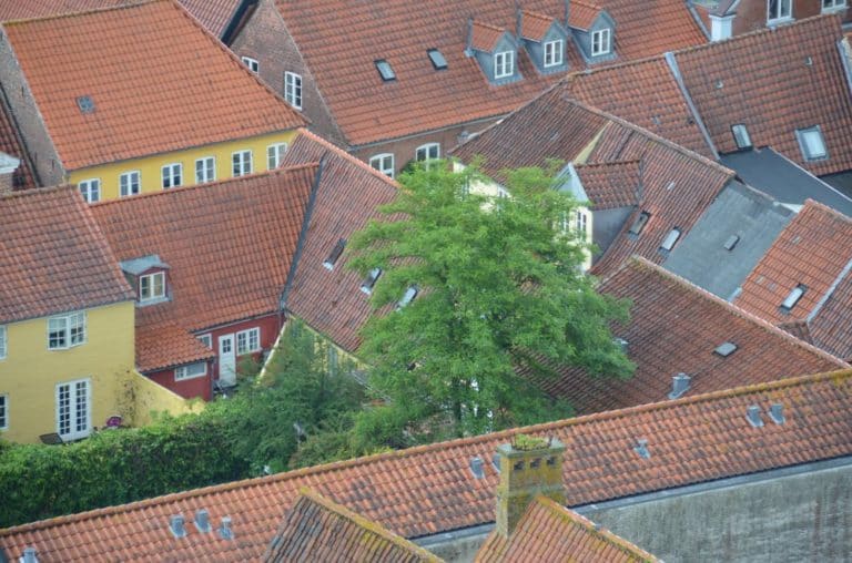 Denmark, Ribe – houses from top, July 2012 (Ribe)