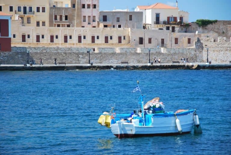 Greece, Chania – boat and buildings, Aug.2009 (Crete)