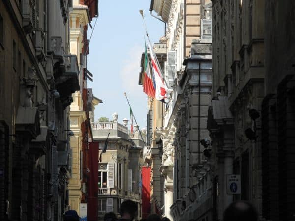 Via Garibaldi in centro a Genova