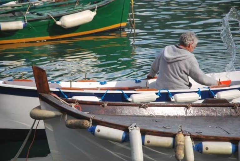 Italy, Portovenere – fisherman, 2010 (Liguria)