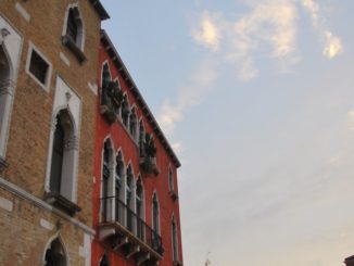 Italy, Venice – statue and lamp, Nov. 2012