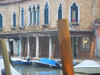 Italy, Venice – statue and lamp, Nov. 2012