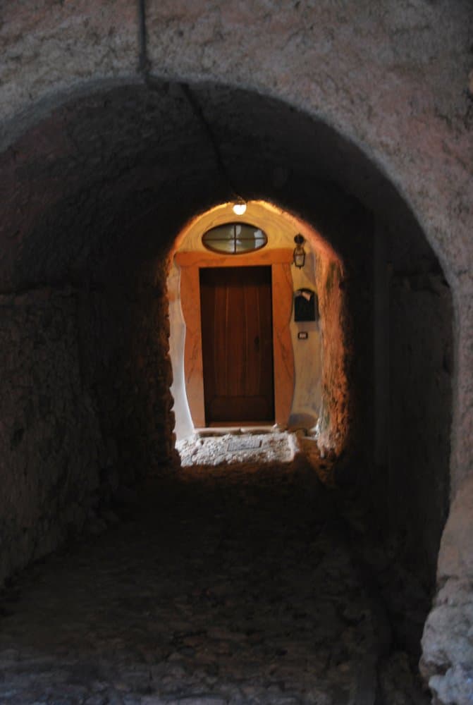 Italy, Verezzi – door beyond tunnel, Dec.2012 (Liguria)