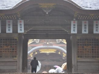 Visiting Yahiko Shrine, after eating manju