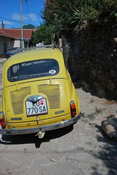 Macedonia, Kratovo – yellow car, 2011