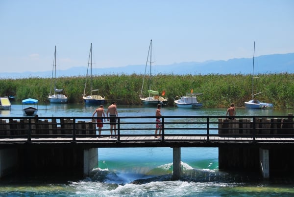 Dove l’acqua del fiume arriva nel lago di Ohrid