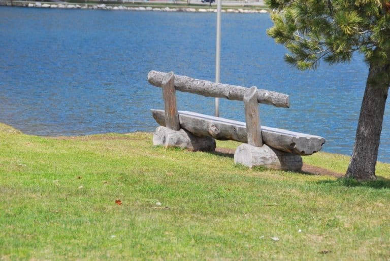 Switzerland, St.Moritz – lakeside bench, May 2012 (Sankt Moritz)