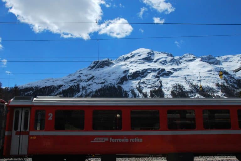 Switzerland, St.Moritz – mountain and train, May 2012 (Sankt Moritz)