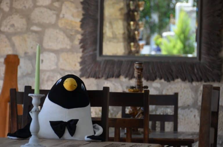 Turkey, Alacati – penguin, August 2012 (Cesme)