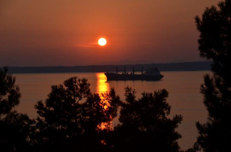 Turkey, Canakkale – setting sun, Aug.2012