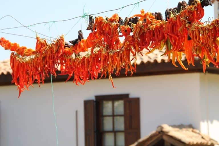 Turkey, Sirince – chili to dry, August 2012