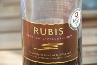 the bottle of the chocolate flavoured wine