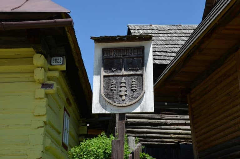 village sign, May2016 (Vlkolínec)
