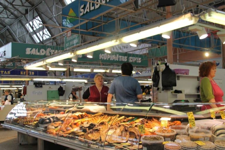 Central Market in Riga and surrounding area