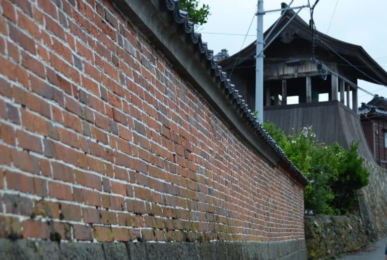 Sado Island, Aikawa Old Town – wall and bell tower, Aug.2016 (Sado Island)