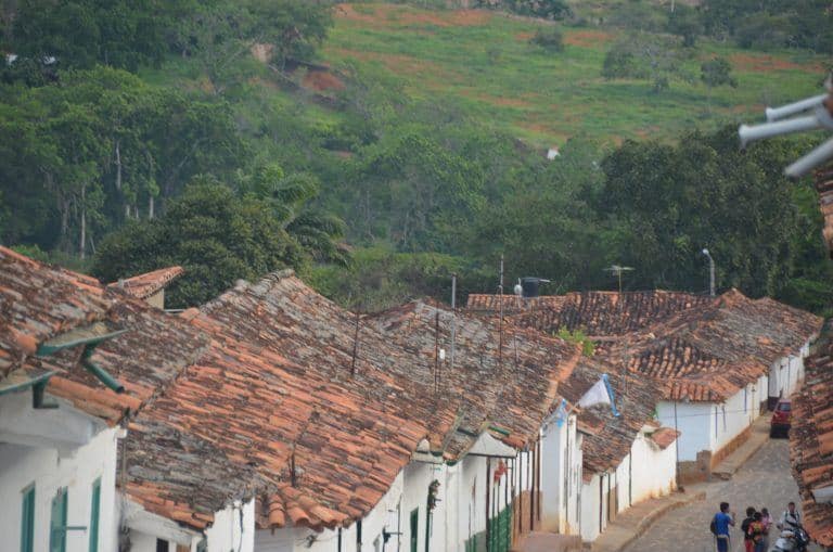 La ciudad de Barichara y el restaurante Italiano