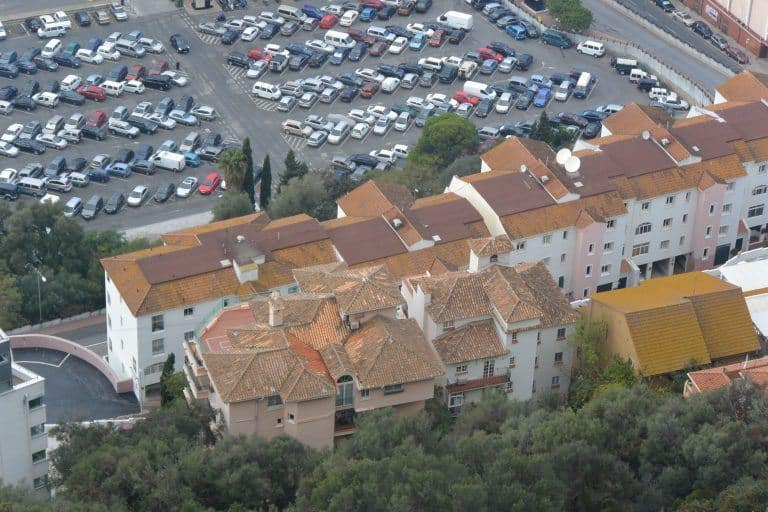 Gibraltar, Rock – roofs and car park. Nov.2016