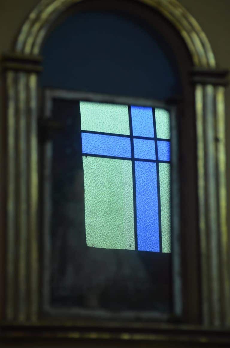 Raquira – window in the church, Dec.2016 (Ráquila)