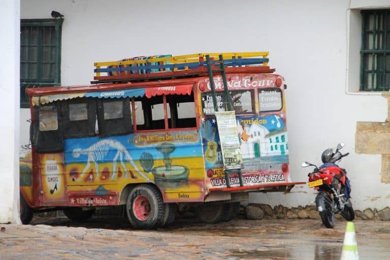 Villa de Leyva – colourful bus, Dec.2016 (Villa de Leyva)