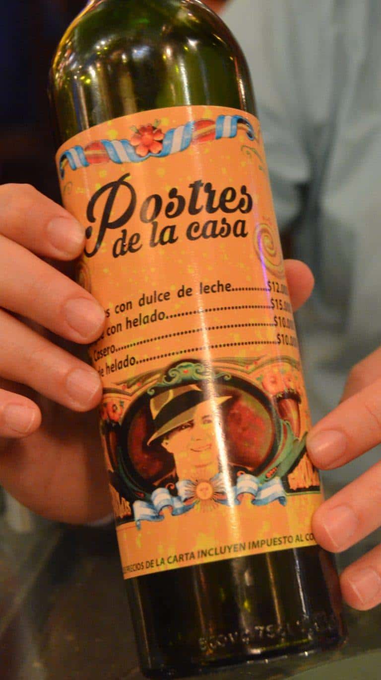 Cartagena at night, restaurant – menu, Jan.2017 (Cartagena)