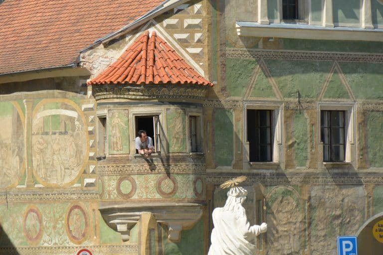 Telč – looking out of the window, May 2017 (Telč)
