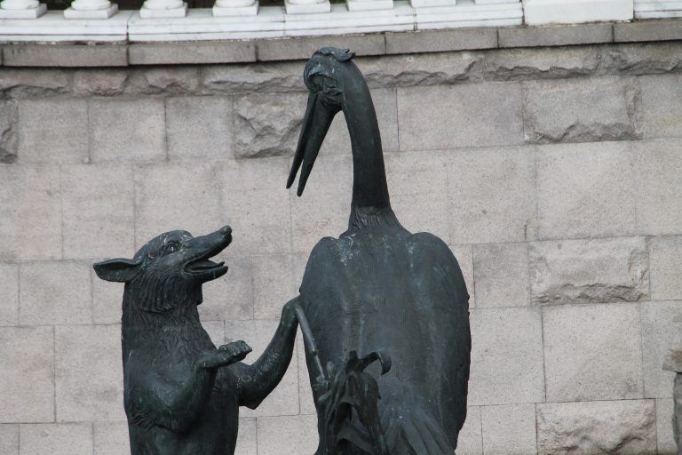 Moscow – fox and crane, Aug.2017 (Moscow)