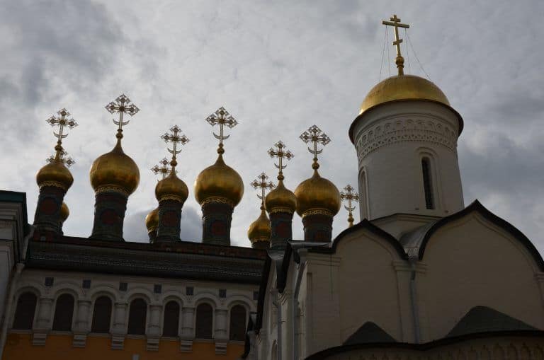Moscow Kremlin – domes of the Upper Saviour Cathedral, Aug.2017 (Moscow)