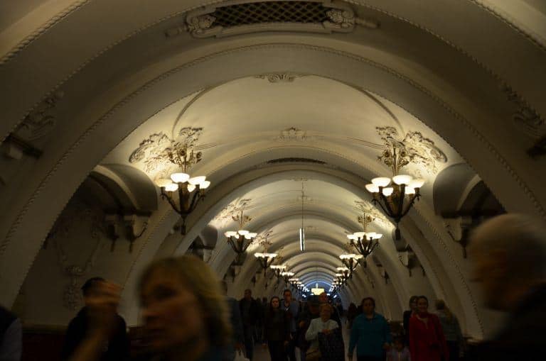Moscow metro – interior of Arbatskya, Aug. 2017 (Moscow)