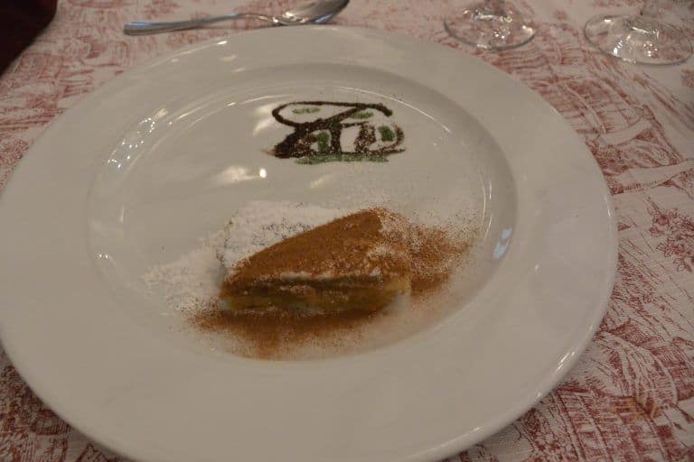 Antequera, Restaurante Plaza de Toros – dessert, Feb.2018 (Antequera) (Andalucia)