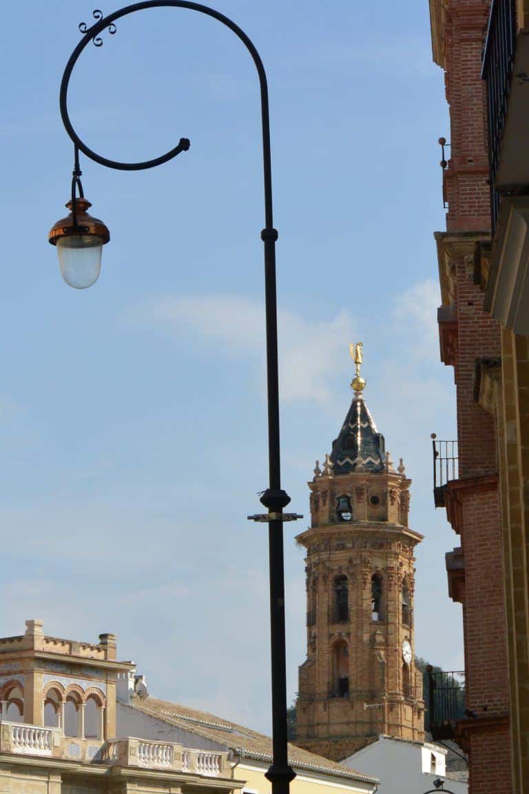 Antequera – lamp and tower, Feb.2018 (Antequera) (Andalucia)